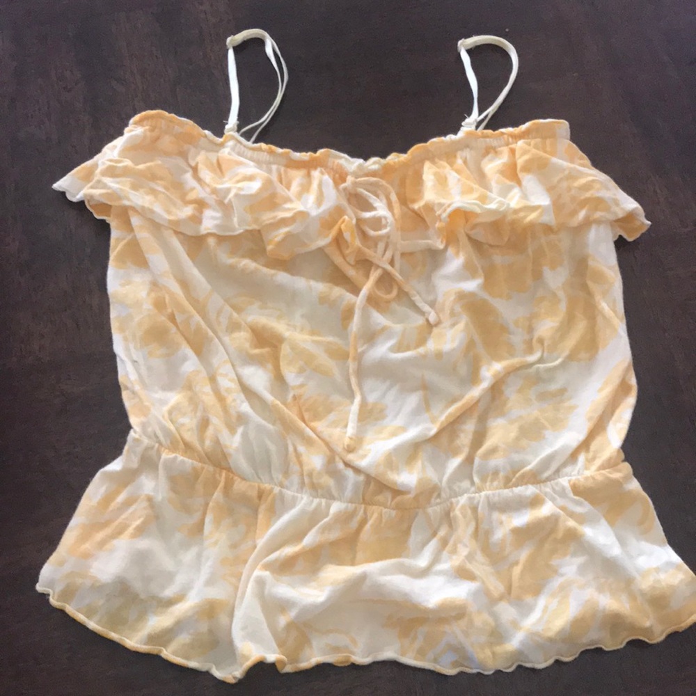 Yellow ruffled tank top